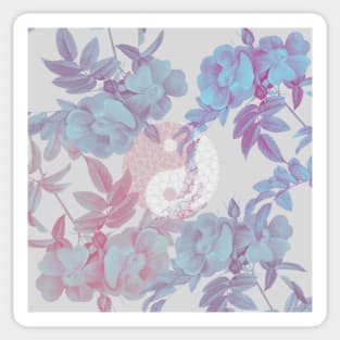 Pastel Floral Yin-Yang Sticker